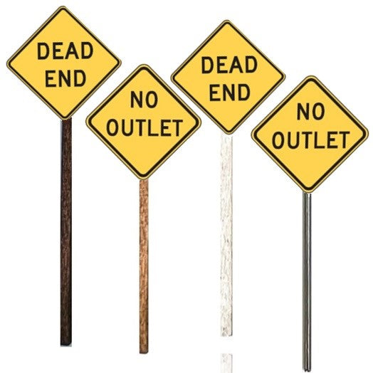 Single Outet Sign HO Scale - No Outlet OR Dead End Signs - 2 Pack – Lineside Details, LLC