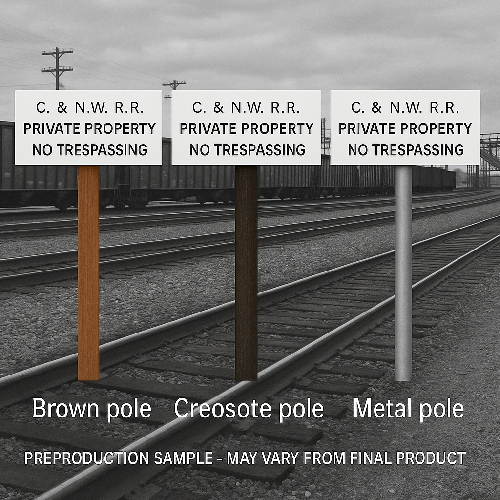 O Scale - C & N W No Trespassing Sign -2 Pack – Lineside Details, LLC